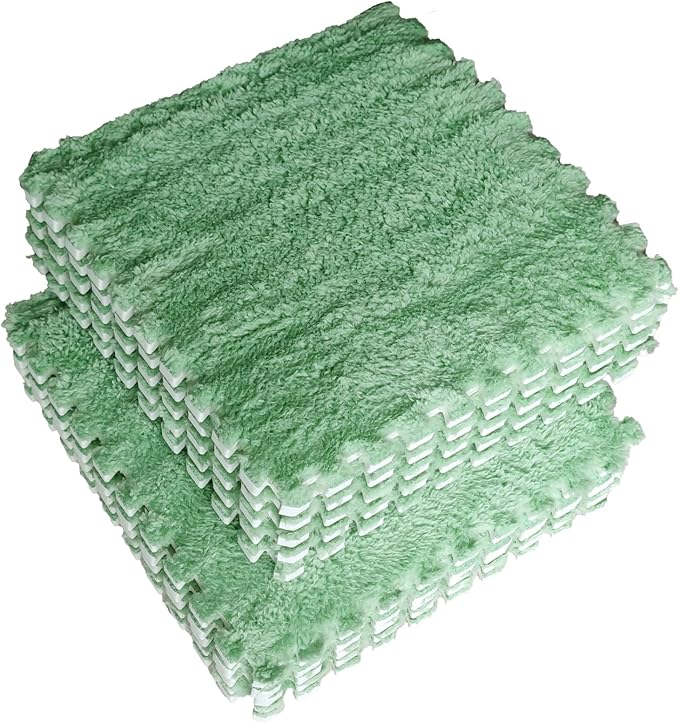 16pcs 0.6" Thickened Interlocking Tile Mats,Fluffy Shaggy Soft EVA Foam Area Rug