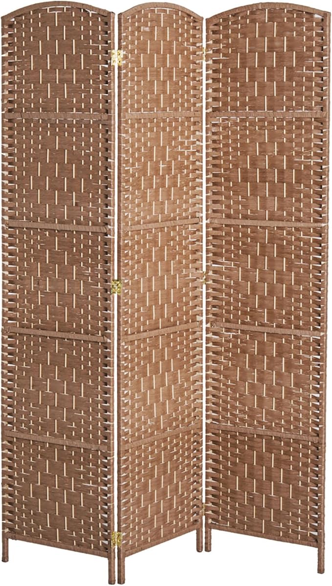 Room Divider 6 Panels Folding Privacy Screen 6FT Tall Portable Wicker Weave