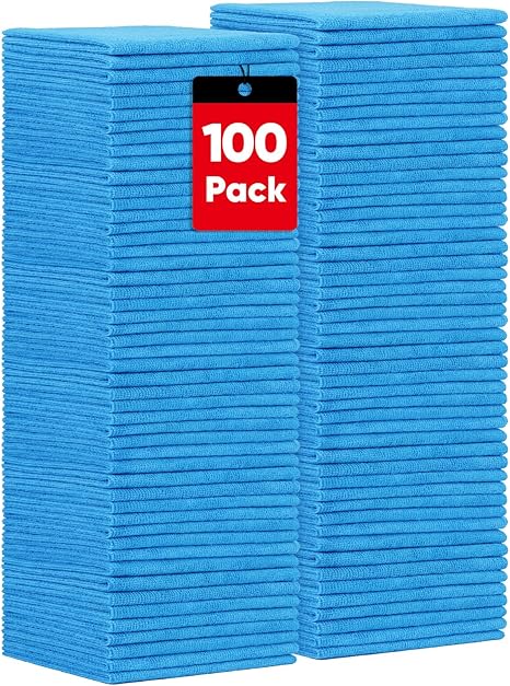Microfiber Cleaning Cloths 100 Pack, Highly Absorbent Microfiber Towels