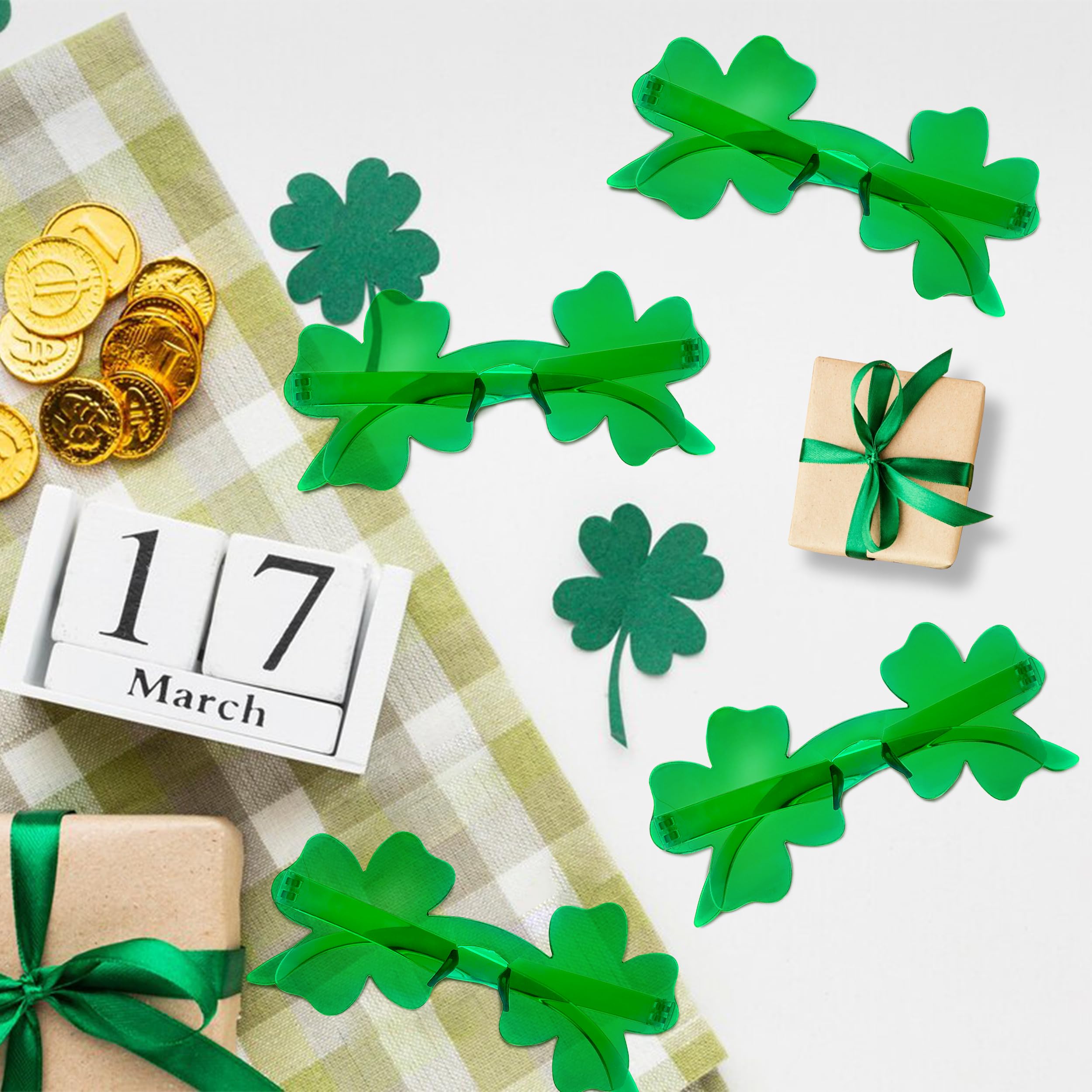 100 PCS St Patricks Day Glasses Bulk, Green Shamrock Glasses Bulk