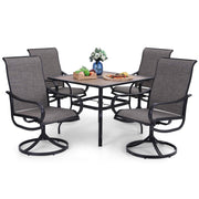 Patio Dining Set for 4, 5 PCS Patio Table & Chair Set Clearance with 4 Swivel Dining