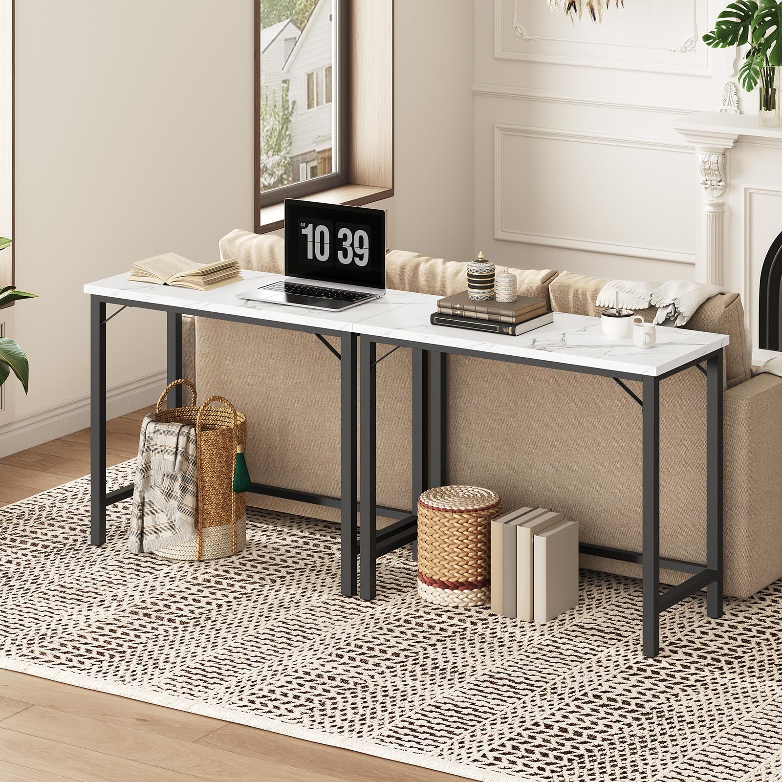 Narrow Bar Table, 63-Inch Pub Table for Dining Room