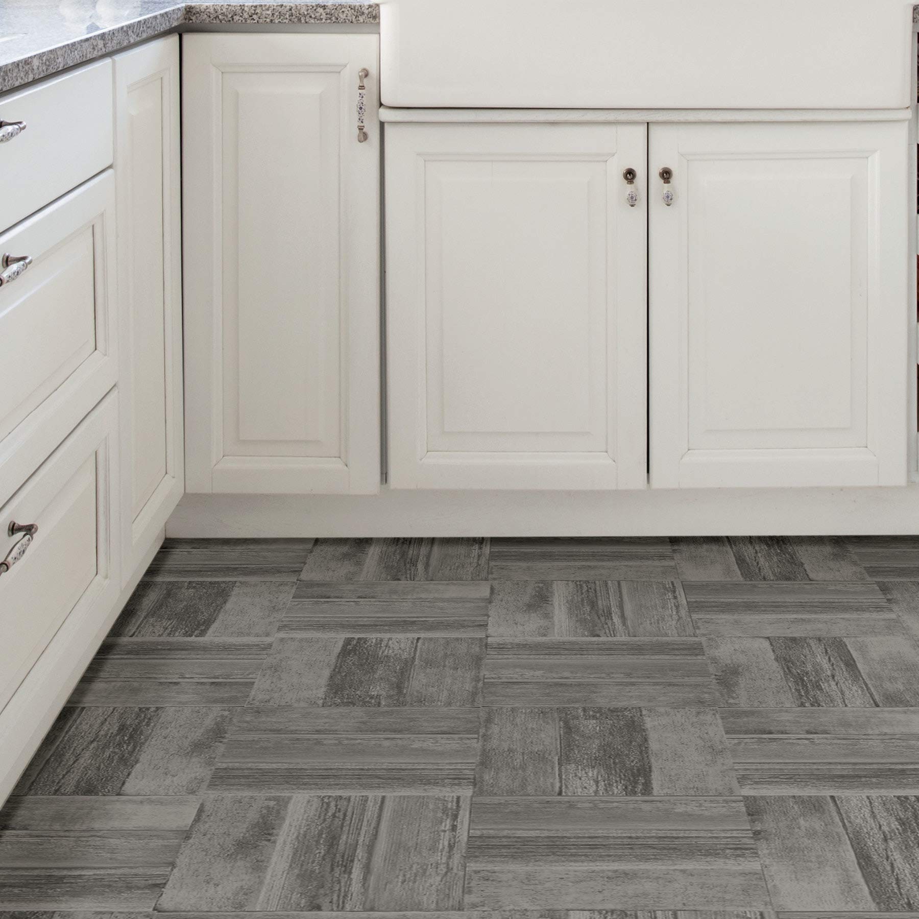Vanleer Peel & Stick Floor Tiles, Grey