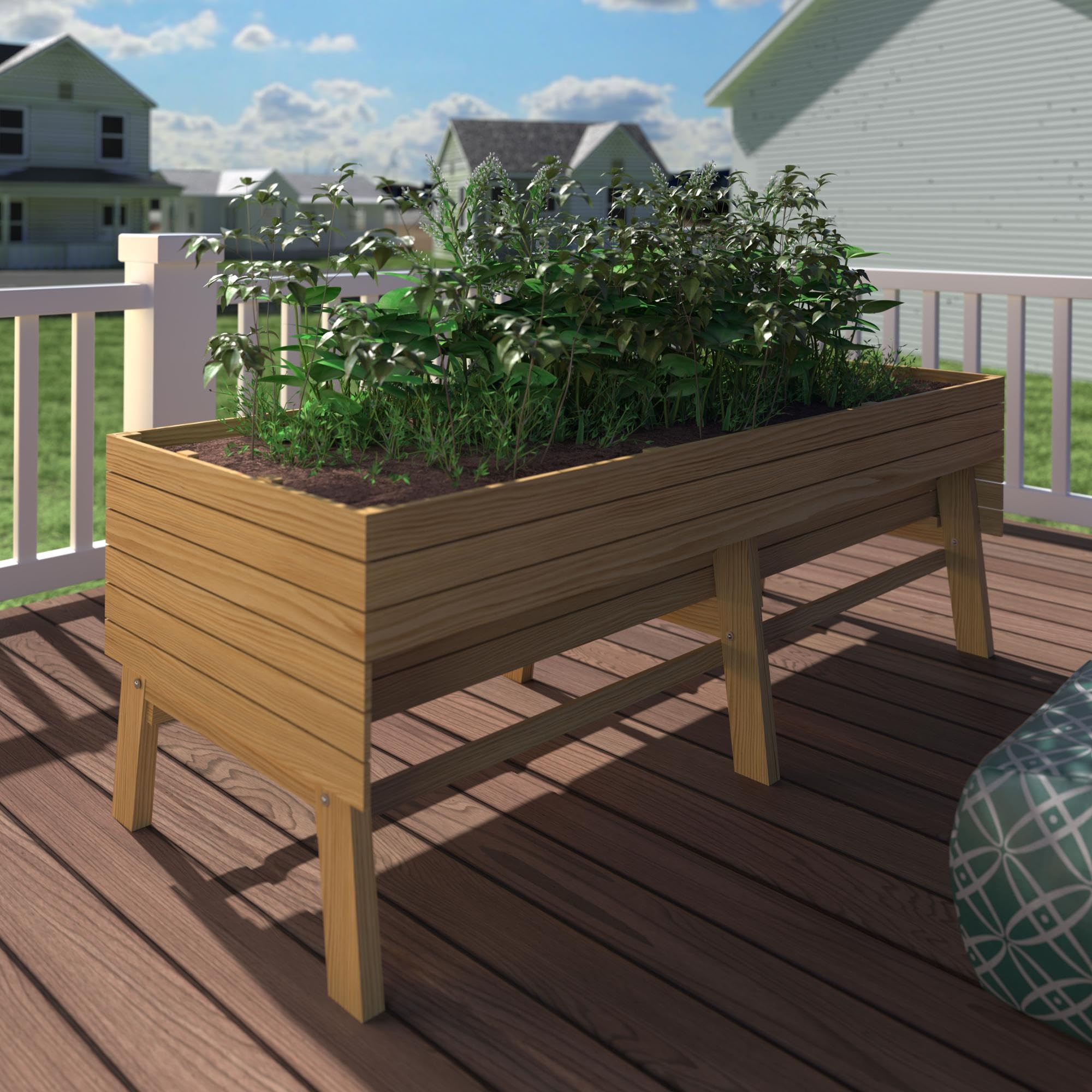 6 x 3 x 2FT Raised Garden Bed with Legs, Large Outdoor Elevated Wood Planted Box
