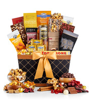 Golden Gourmet Grand Gift Basket - Featuring Chocolates, Truffles, Artisan Delights