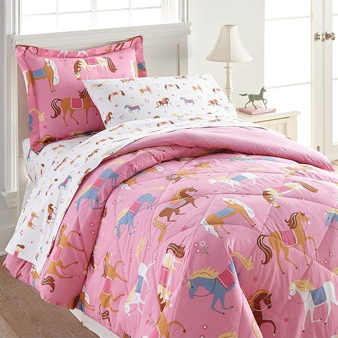 5-Piece Twin Bedding Set – 100% Cotton Comforter, Sheets & Pillowcase