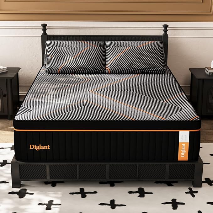 TwinXL Plush Hybrid Mattress, 14 Inch Soft Memory Foam with Individually Pocketed Coils
