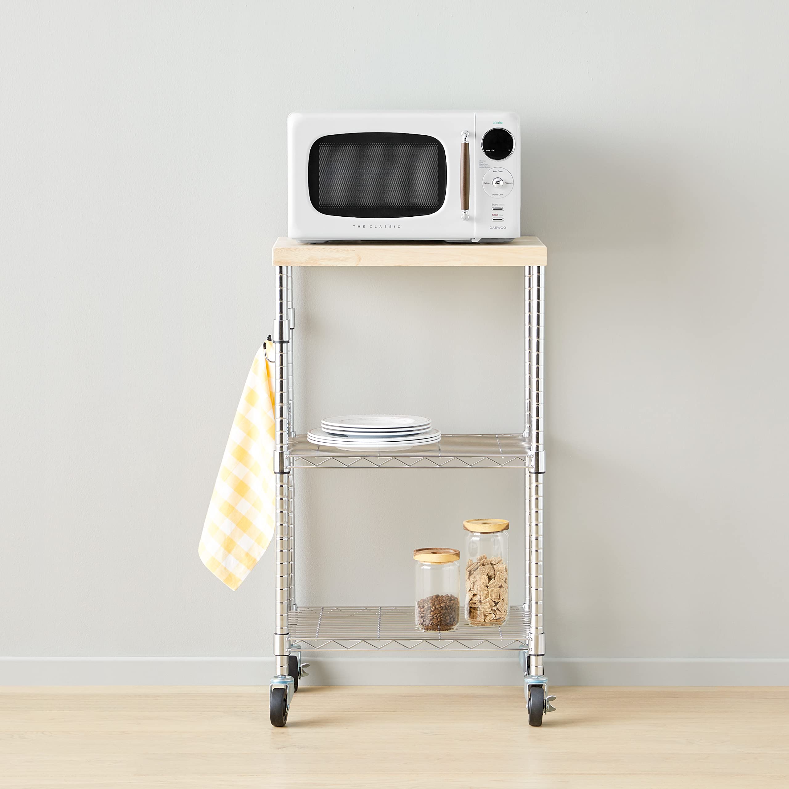 Portable Kitchen 3-Tier Storage Rack on Caster Wheels