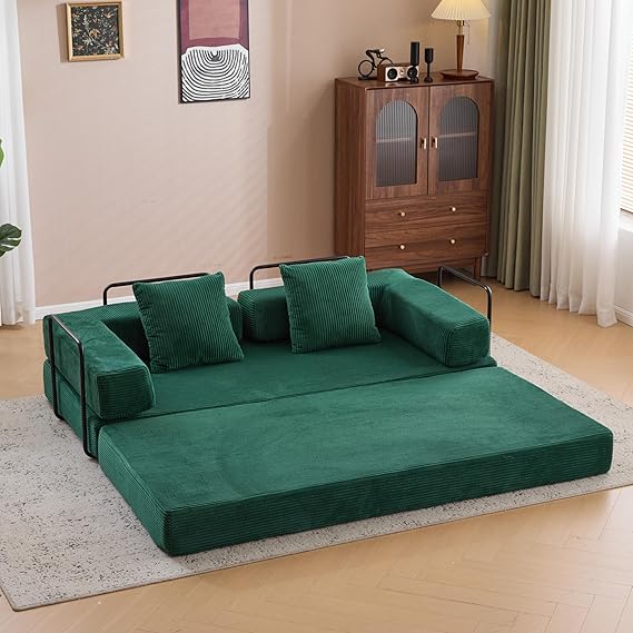 Convertible Floor Sofa Bed with Storage Pocket
