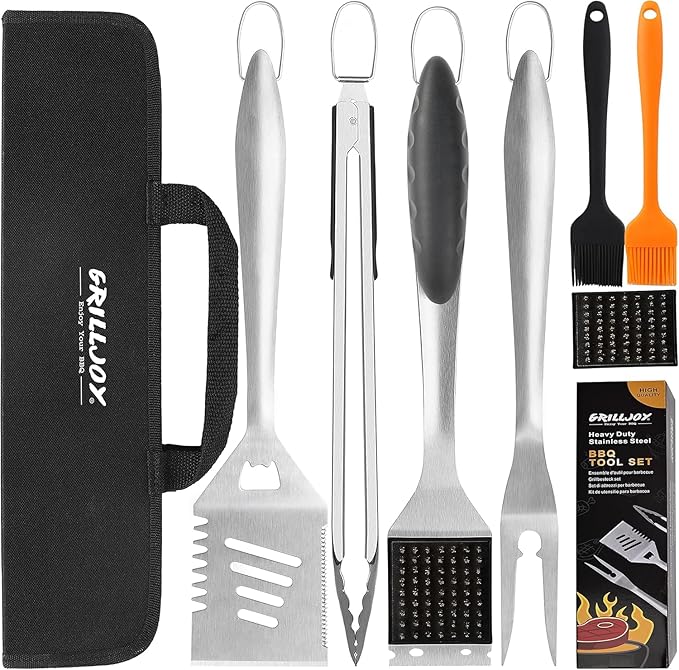 Heavy Duty BBQ Grill Tools Set with Extra Thick Stainless Steel Spatula