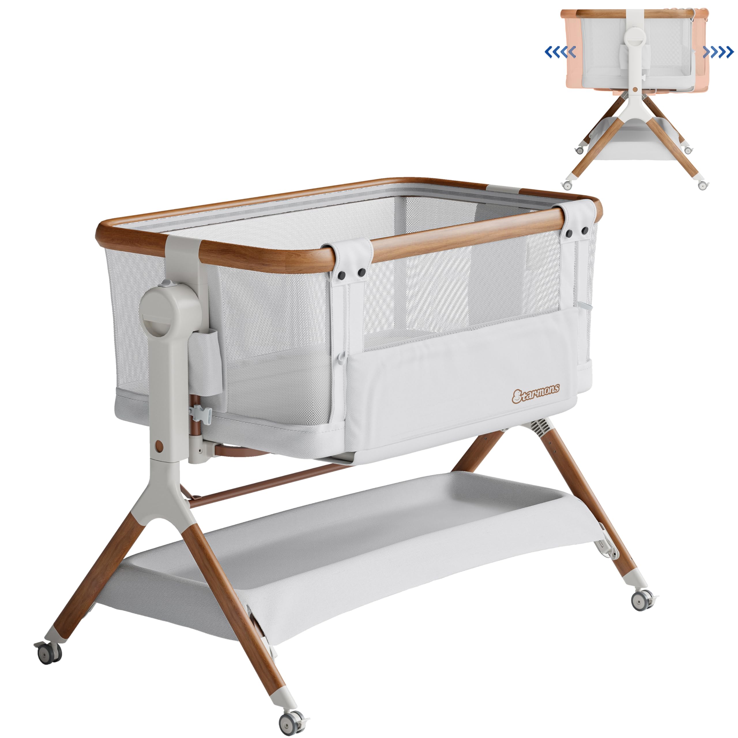 Bassinet Bedside Sleeper, Rocking Bassinet for Baby