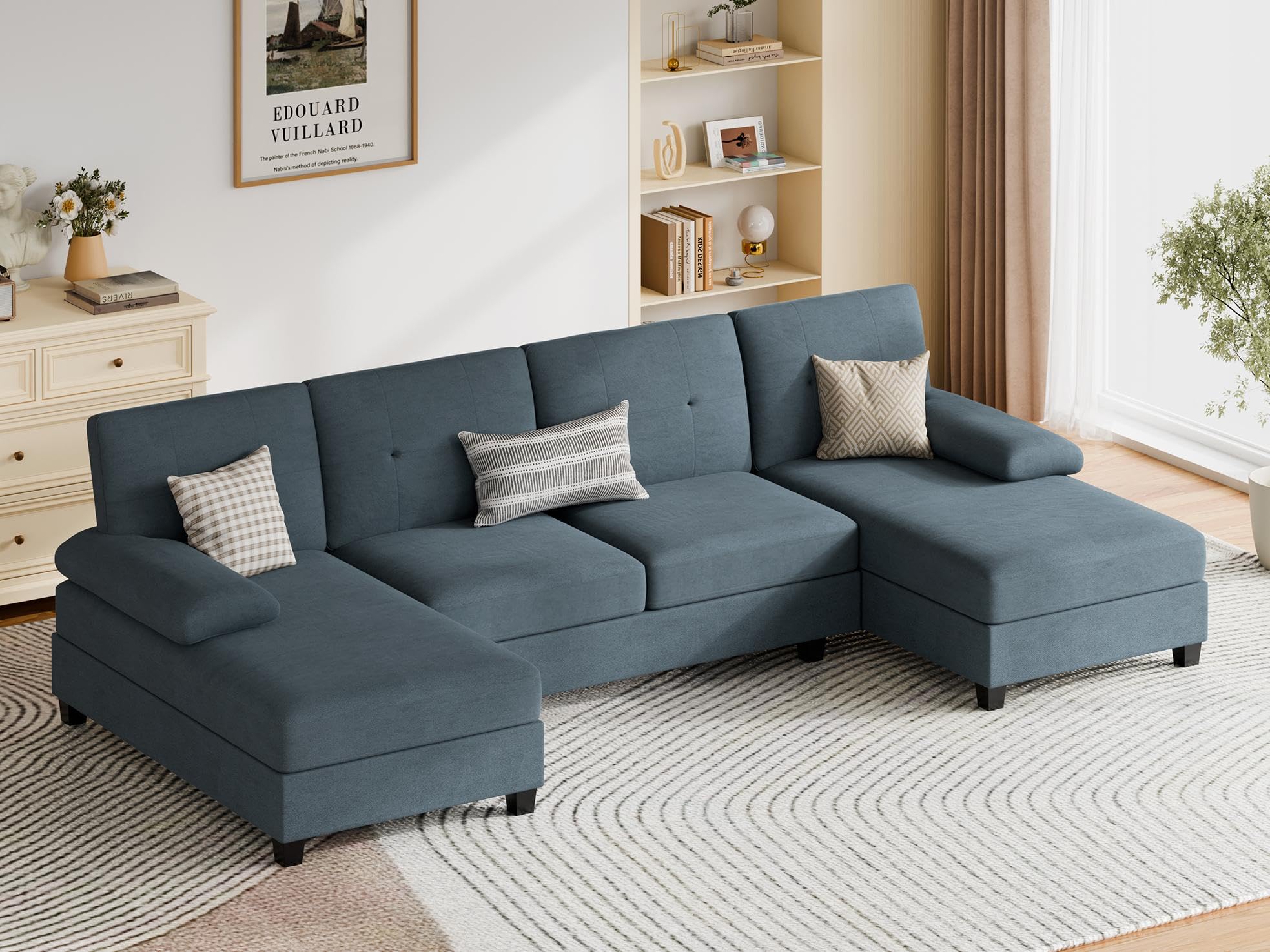 Sectional Couches for Living Room, U-Shaped Sofa with Chaise