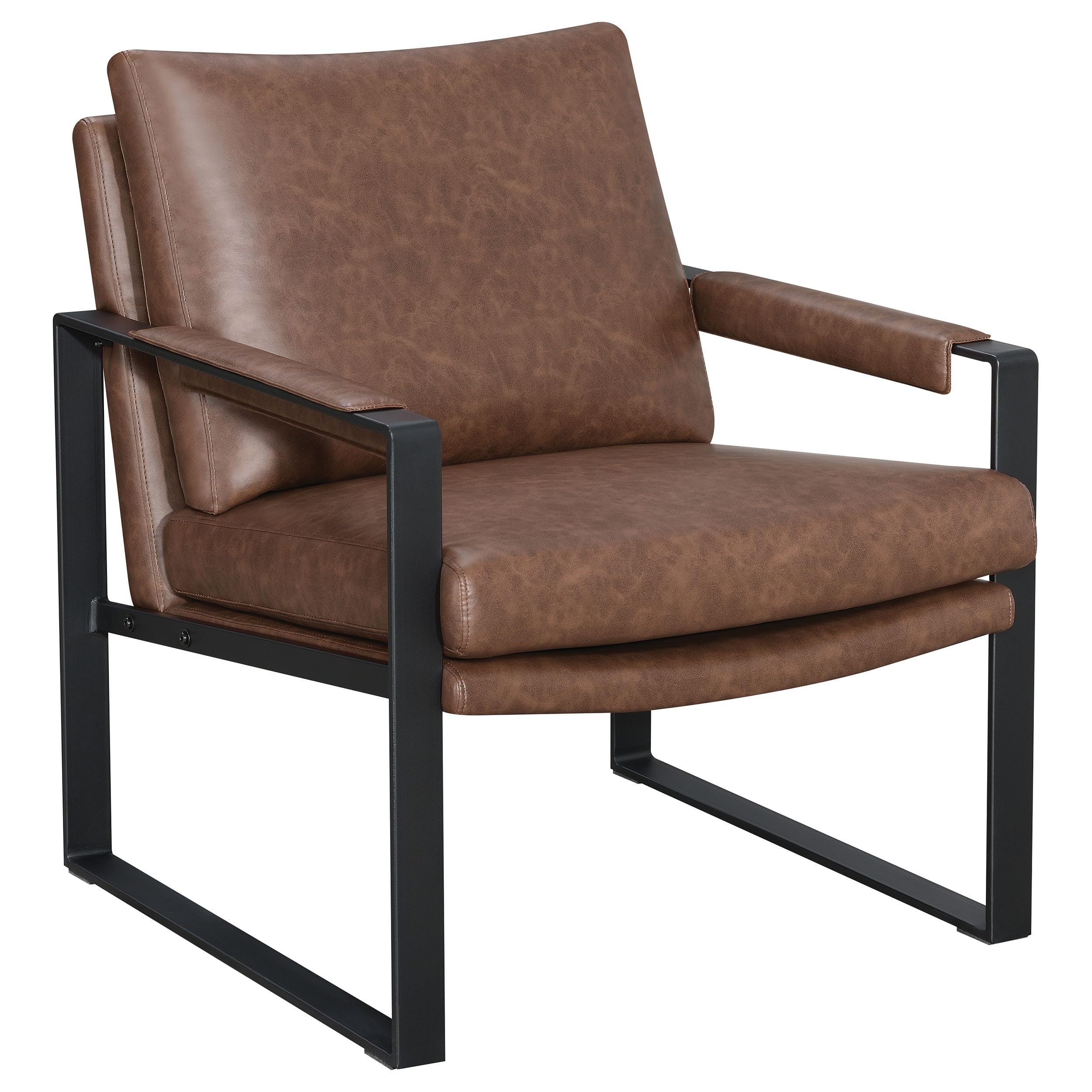 Rosalind - Upholstered Track Arm Accent Chair with Faux Leather