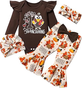 Baby Girl Thanksgiving Outfit Newborn My First Thanksgiving Outfit Long Sleeve