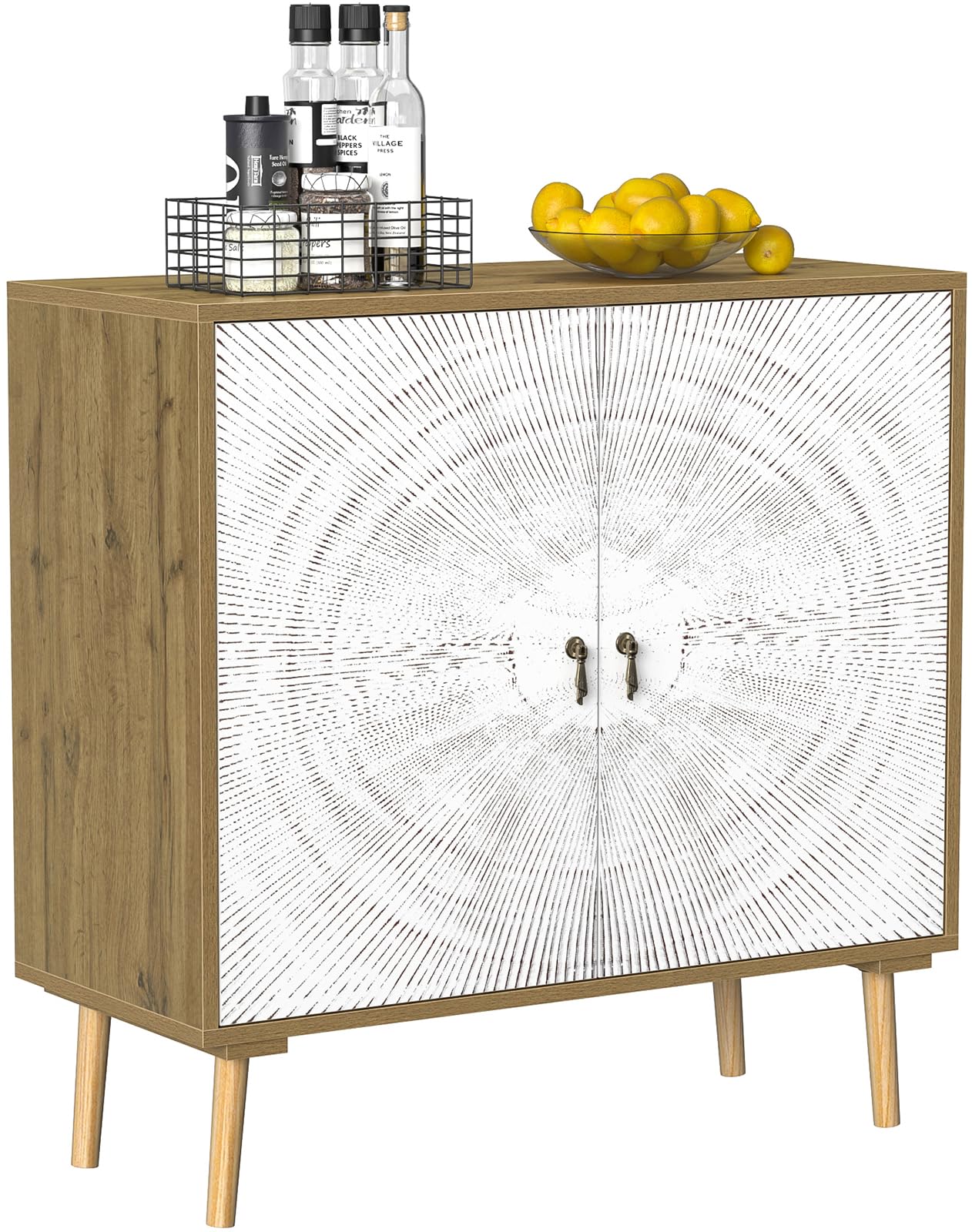 Accent Cabinet with 2 Doors,Storage Cabinet with Adjustable Shelf