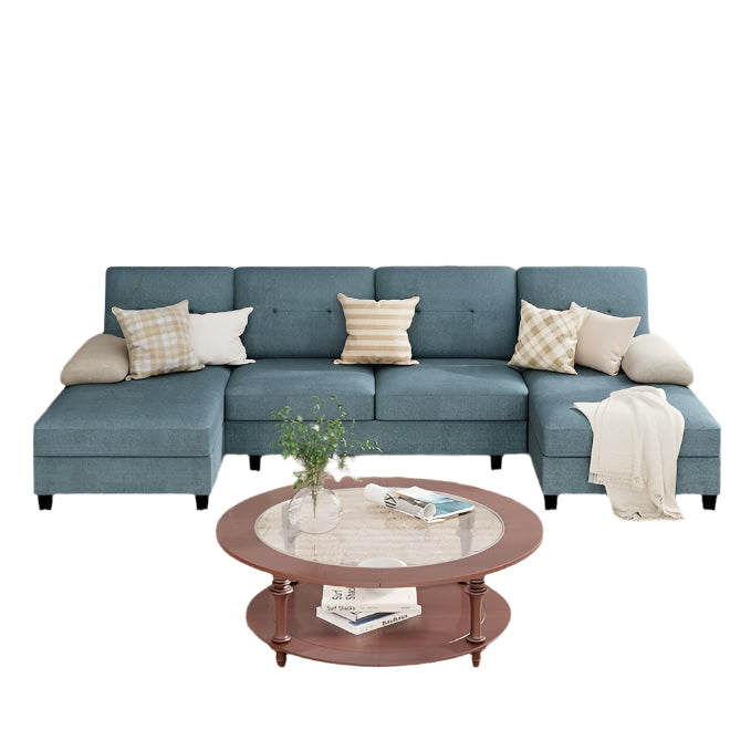 Shaped Sectional Couches for Living Room, 4-Seat Sofa Set