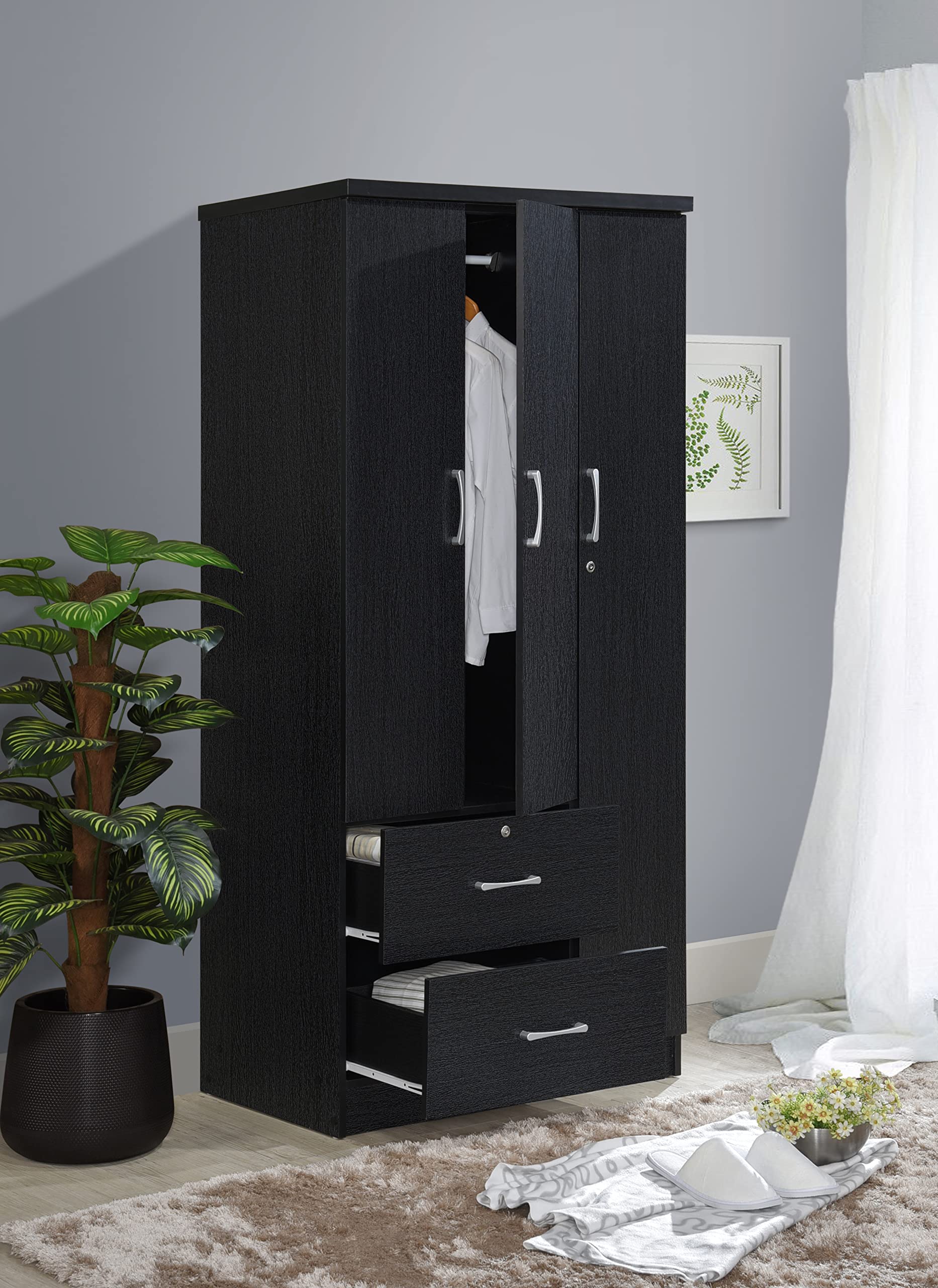 Hodedah Bedroom Armoires, 21"D x 36"W x 72"H