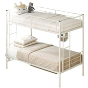 Twin Over Twin Bunk Bed, Metal Bunkbed with 2 Side Ladders