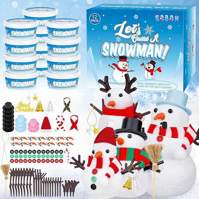 36 Pack Build a Snowman Kit, Snowman Kit Inspiring DIY Crafts for Kids