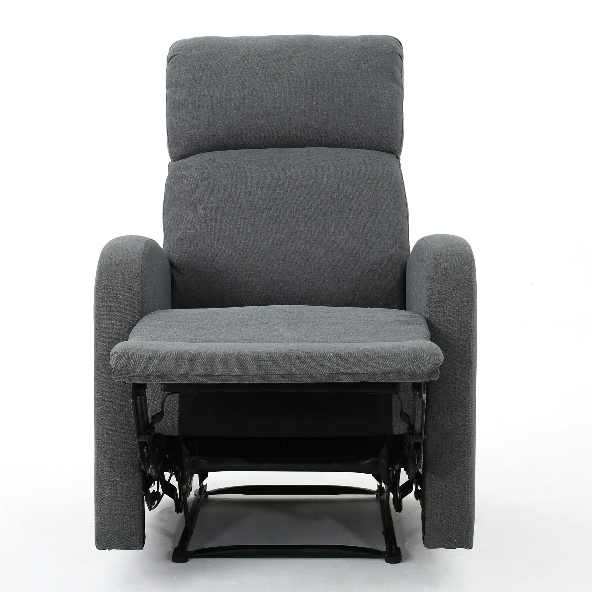 Gaius Classic Fabric Recliner, Charcoal / Black,living room