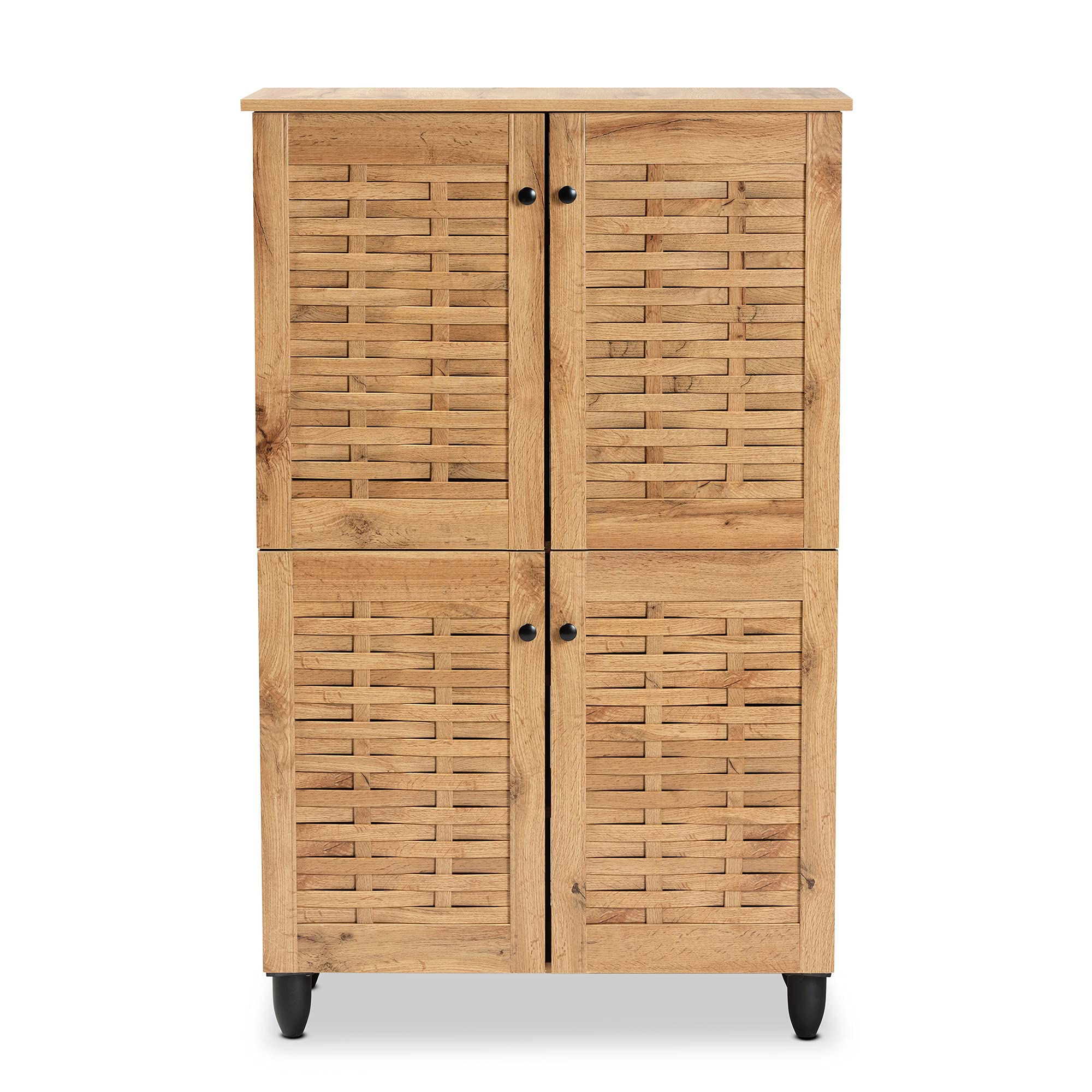 Winda Shoe Cabinets, Oak Brown/Black