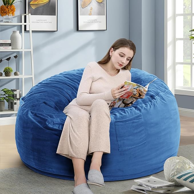 Large 3.5’ Bean Bag Chair for Kids, Teens, Adults, Memory Foam