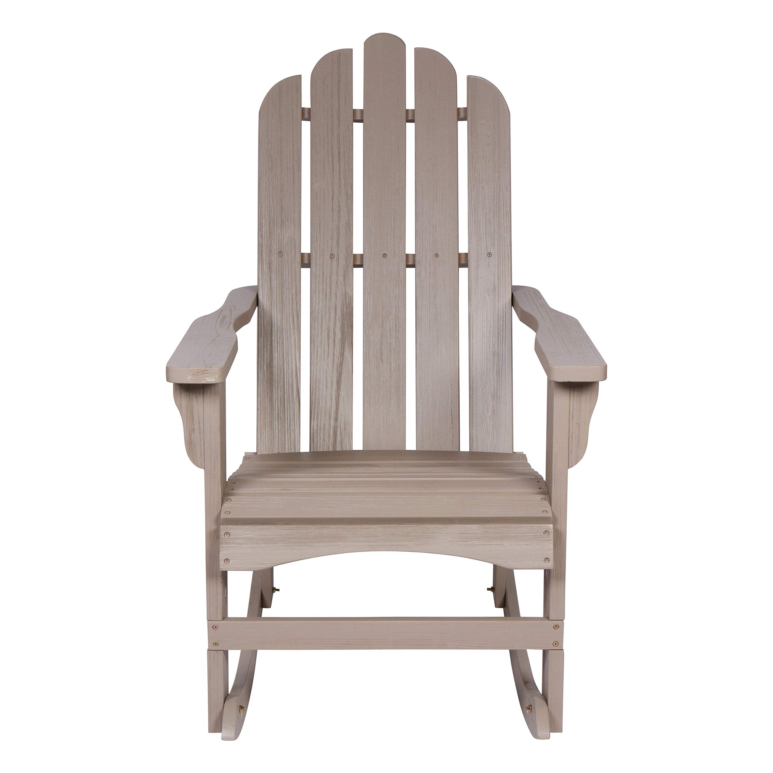 Marina Adirondack Porch Rocker, Indoor Outdoor Wood Rocking Chair