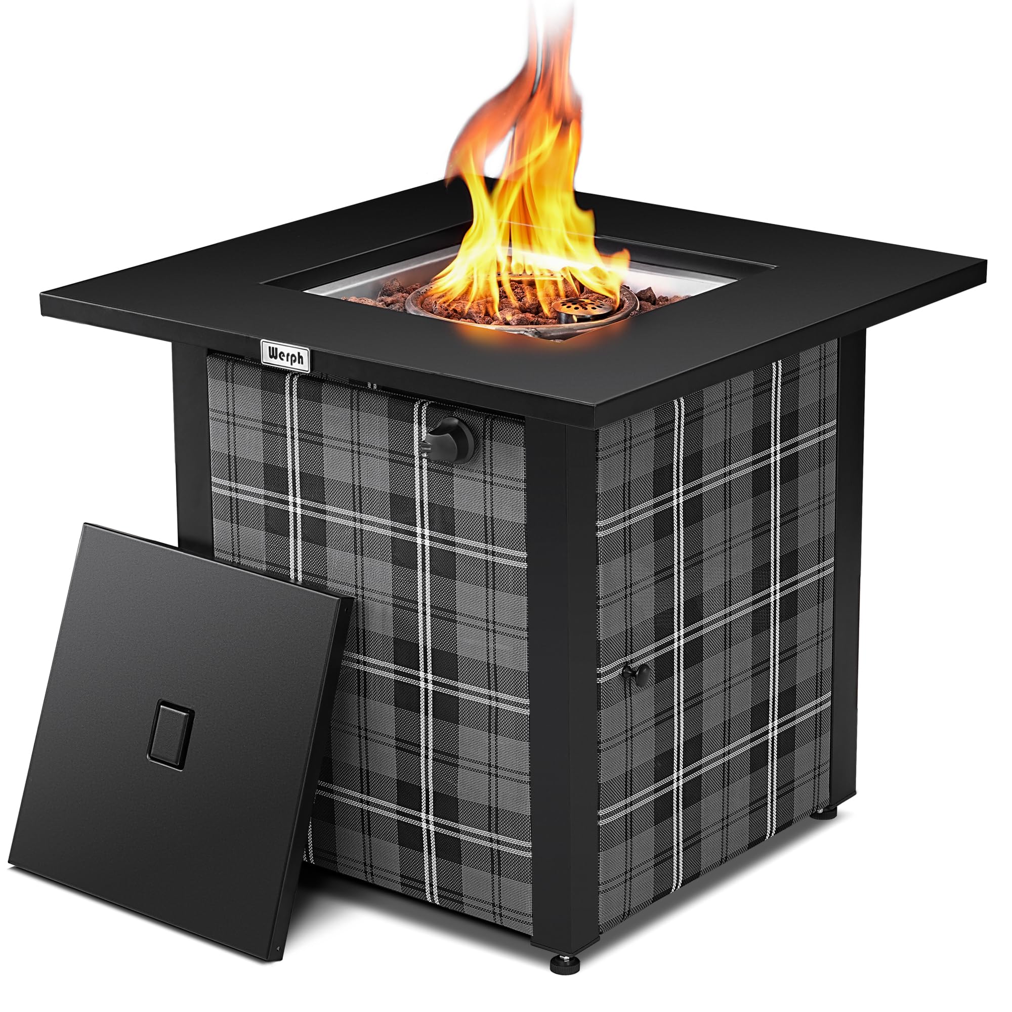 Fire Pit Table, ETL-Certified Fire Table with Lava Rocks for Patio Deck Garden