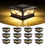 Solar Post Cap Lights Outdoor, 2 Modes LED, Deck Fence Post Solar Lights for 3.5x3.5 4x4