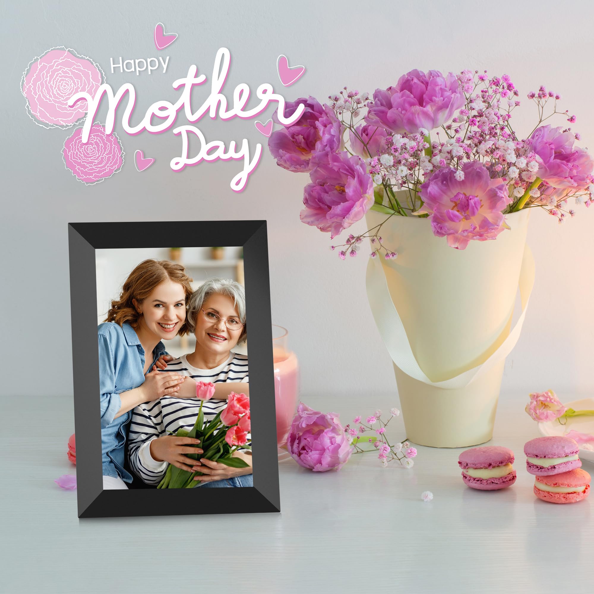 Frameo 10.1 Inch WiFi Digital Picture Frame, 1280x800 HD IPS Touch Screen Photo Frame