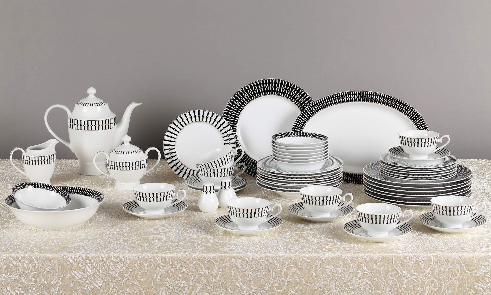 Fiesta-57 Dinnerware Set for Entertaining, One Size, Black