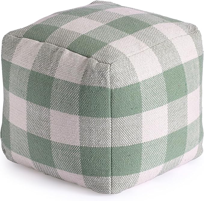 Mountain Square Pouf , 20" x 20" x 20", B&W Geometric