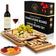 Charcuterie Board Gift Set - Bamboo Cheese Board & Knife Set