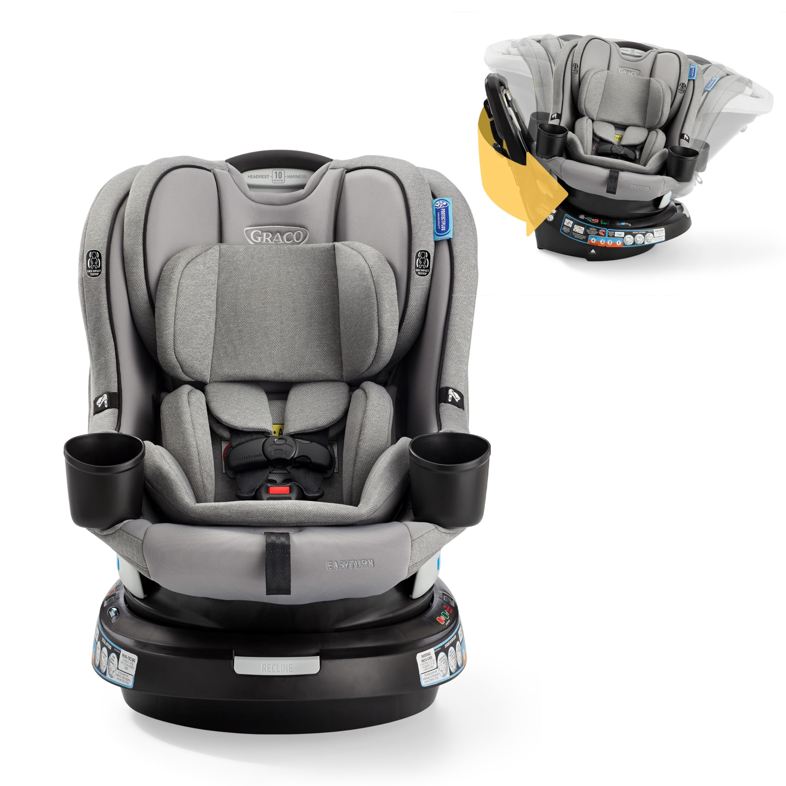 EasyTurn 360 2-in-1 Convertible Car Seat, 360 Degree Rotating Infant to Toddler Rotating