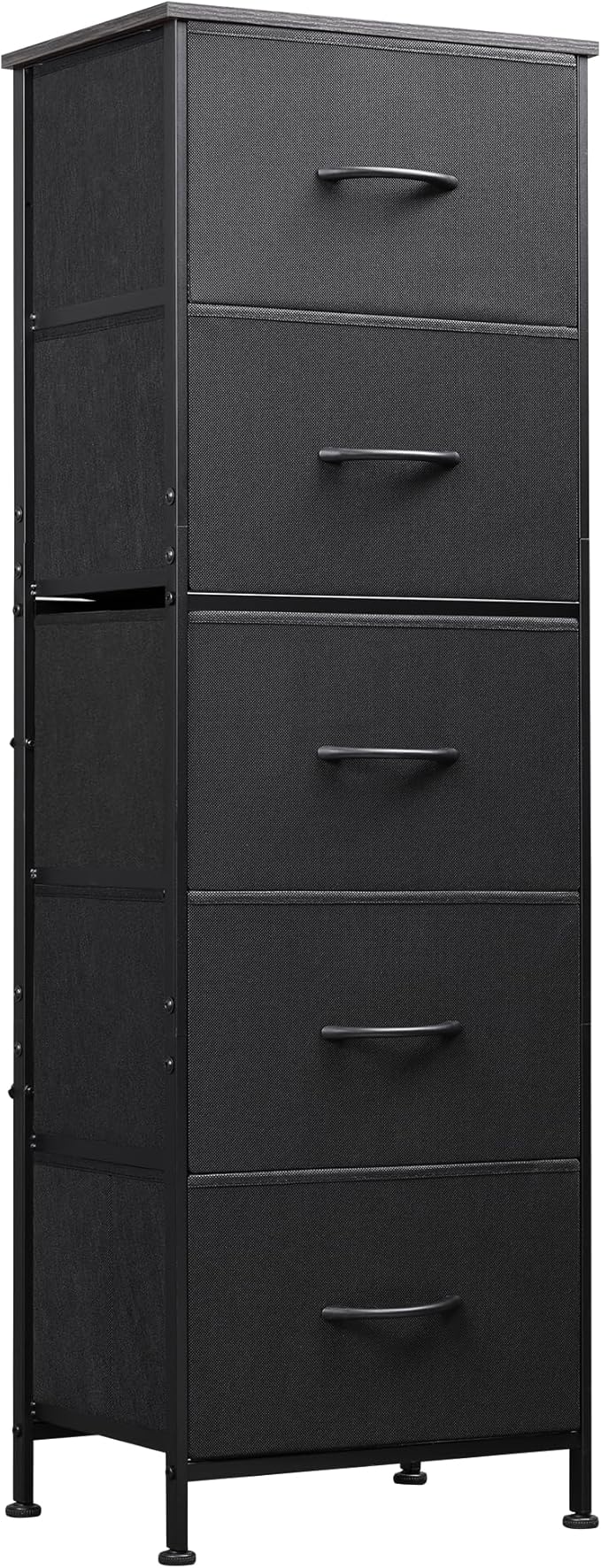Fabric Dresser, 5-Drawer Tall Dresser for Bedroom, Storage Organizer with Fabric Bins