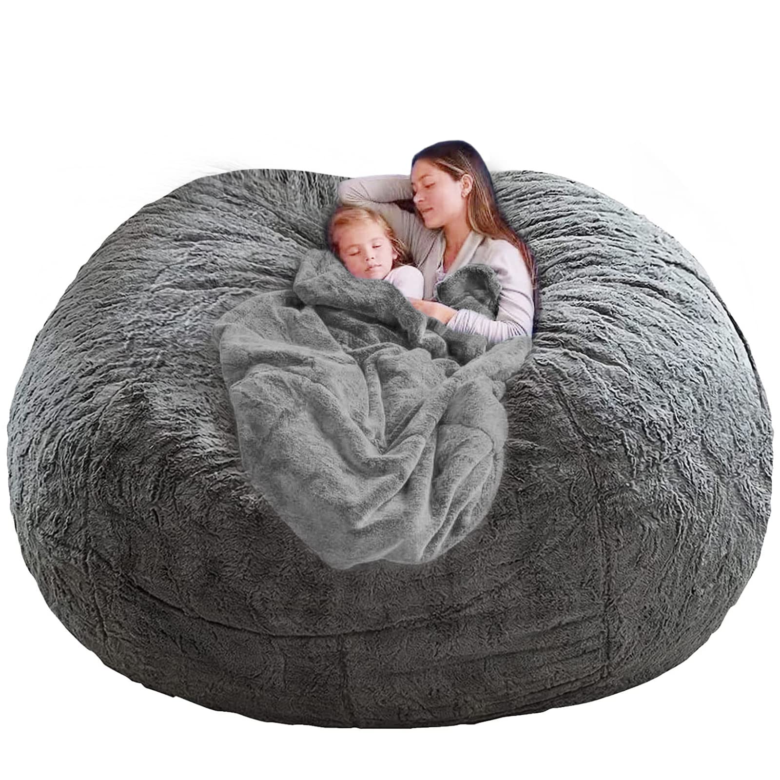 bean Bag Chair Cover(Cover ONLY, NO Filling) 7FT Light Gray