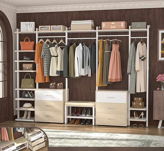 Clothing Rack Heavy Duty Closet System Organizer for Hanging Clothes