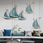 3 PCS Metal Wall Art Large Metal Sailboat Wall Decor, Metal Ship Wall Decorations