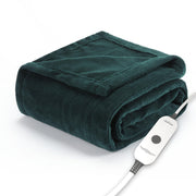 Royal Luxe Botanical Green Heated Personal Throw / Blanket, Cozy-Warm