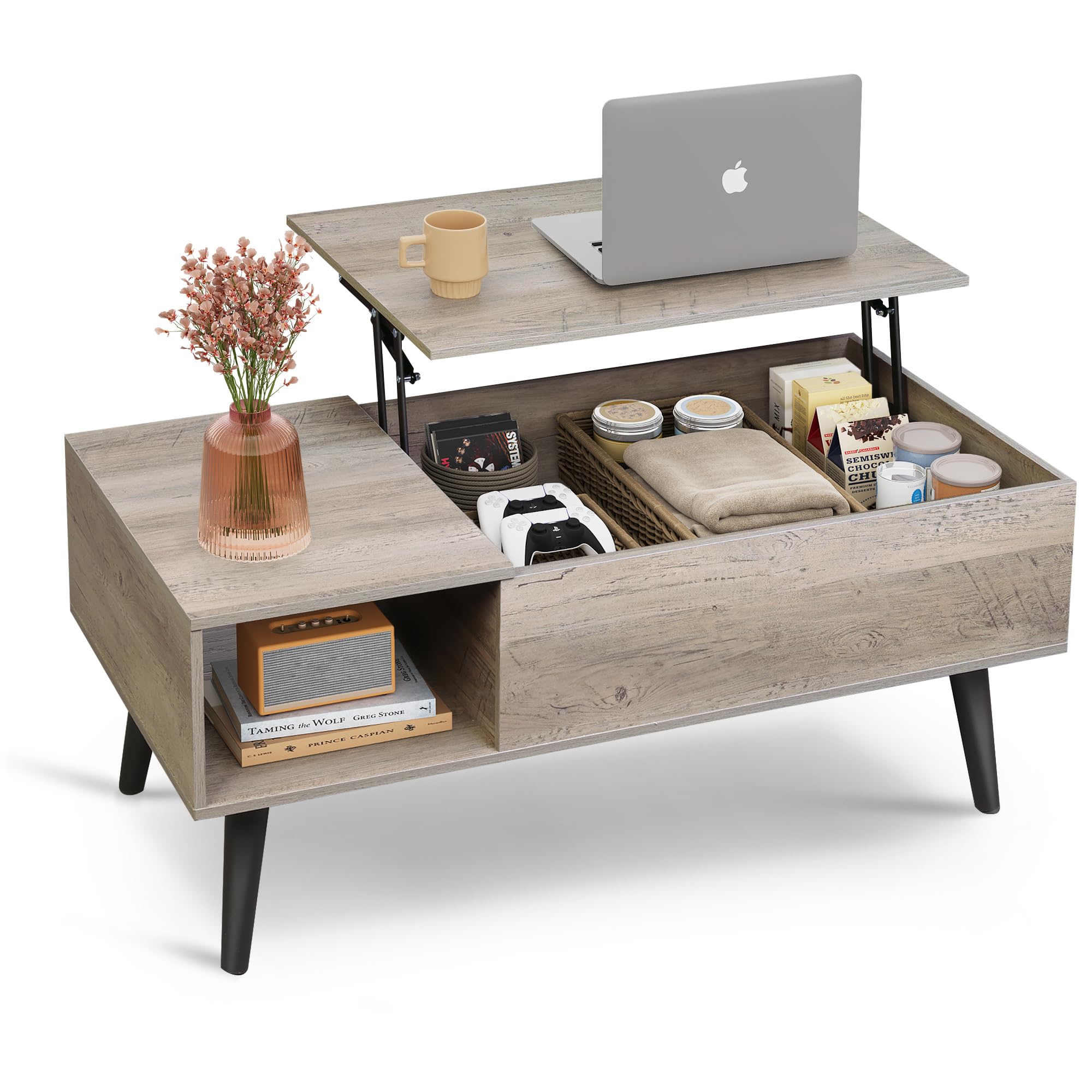 Coffee Table, 39" Lift Top Coffee Table with Hidden Compartment,living room