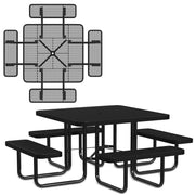 Heavy-Duty Square Picnic Table, Portable, Made with Heavy-Gauge Metal