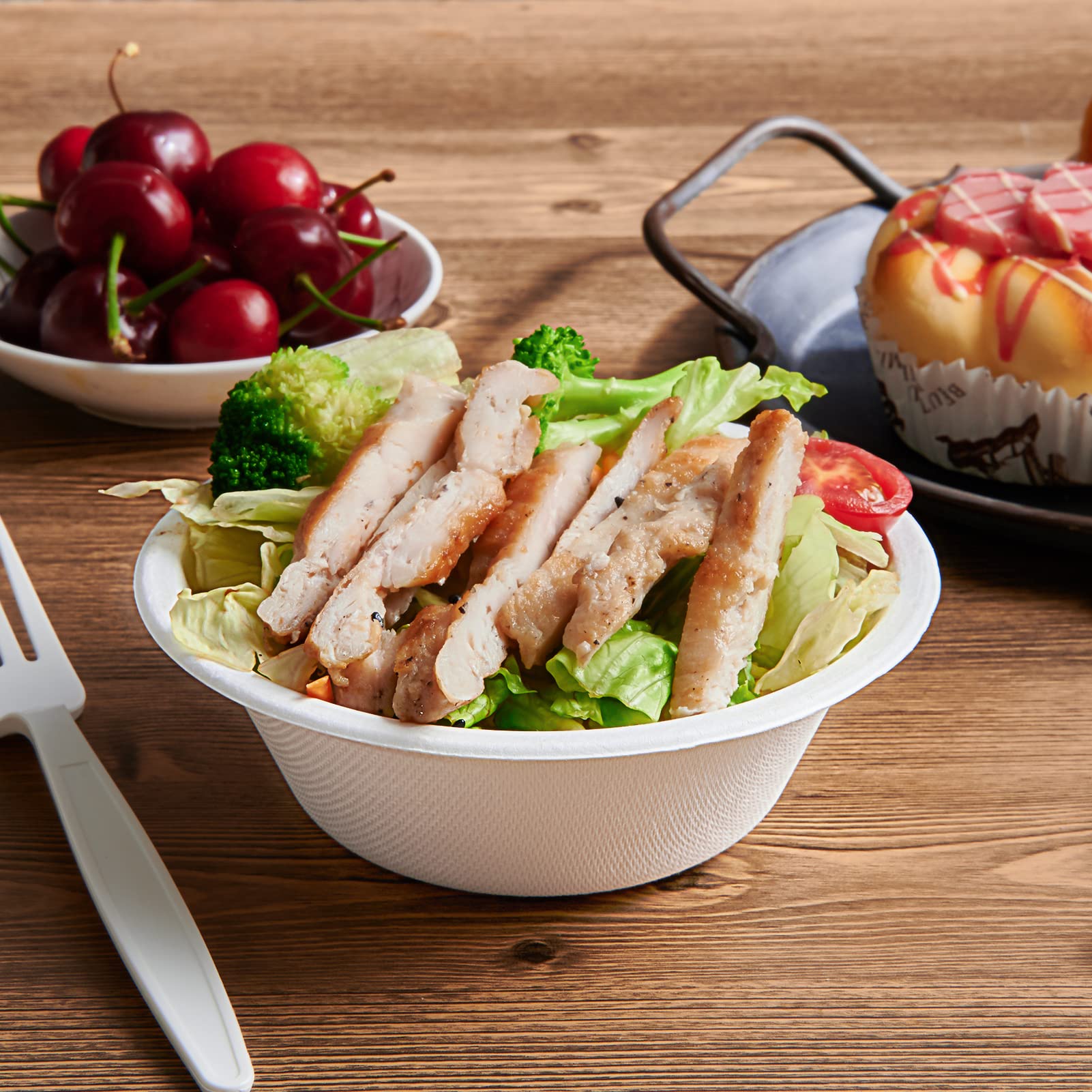 200 Pack 12 OZ Paper Bowls, Disposable Compostable Bowls Bulk