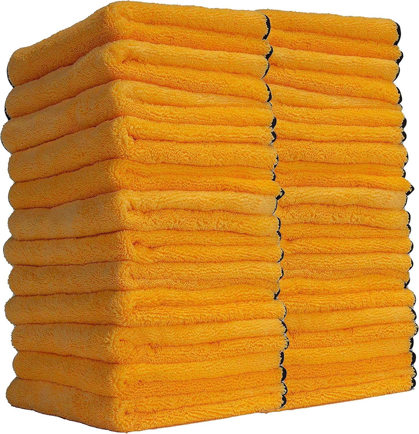 MIC_506_24 Professional Grade Premium Microfiber Towels, Gold (16 Inch x 16 Inch) (Pack