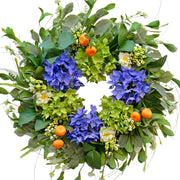 Wreaths for Front Door, Soomeir Spring Door Wreath Outside, Artificial Hydrangea Wreaths