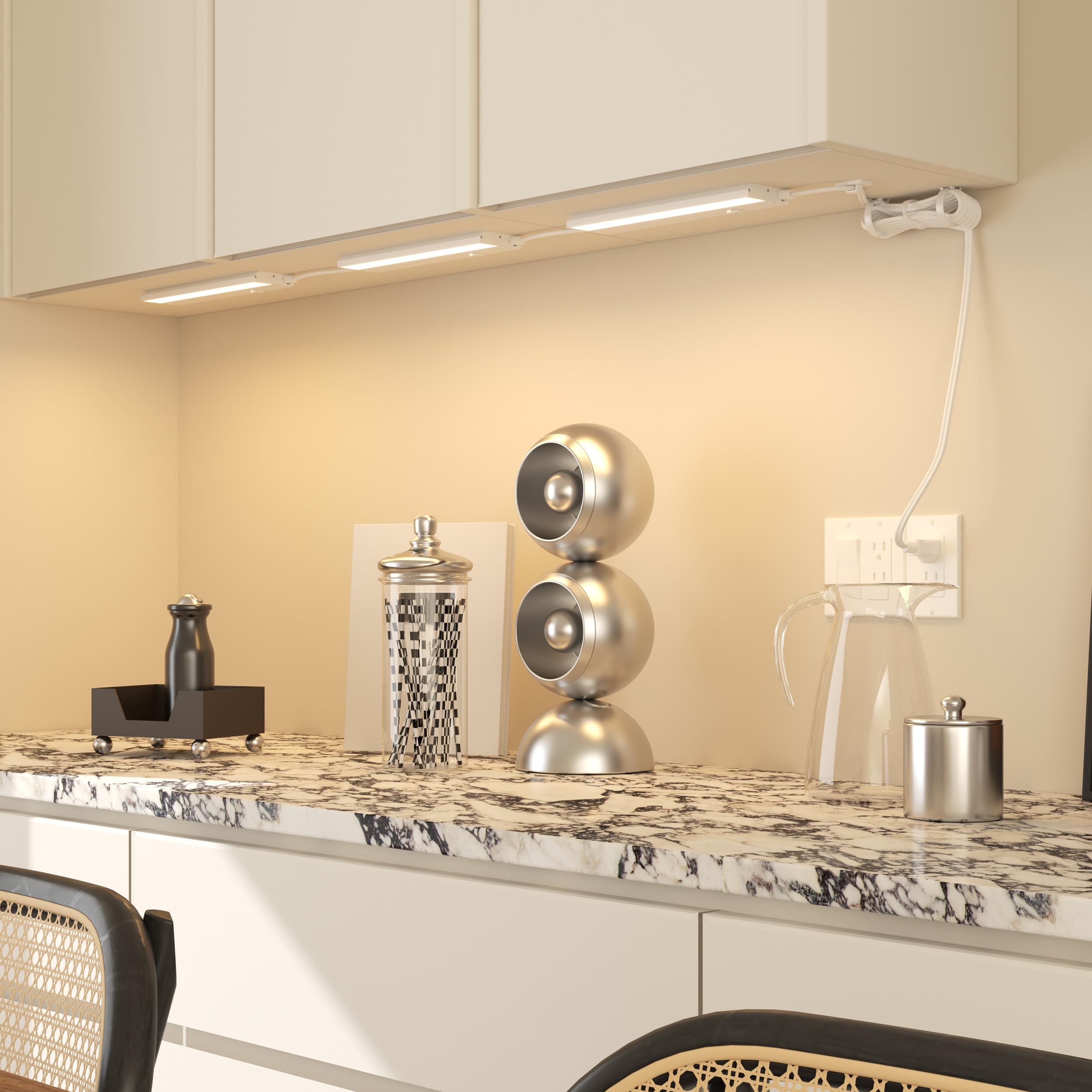 Lagom 12" Direct Wire Dimmable LED Under Cabinet Lights, 4 Packs