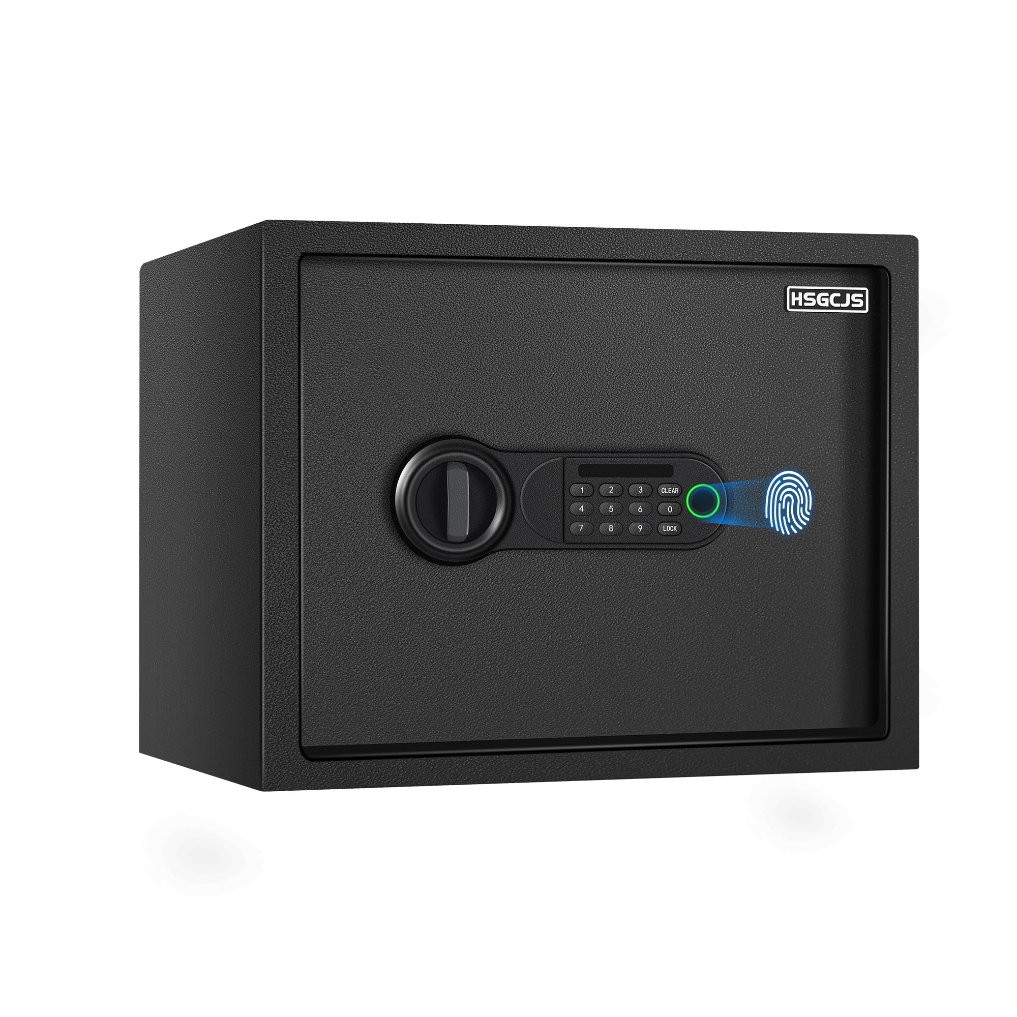 HSGCJS Fingerprint Safe - 1.2 Cubic Feet,Biometric Fingerprint Home Safe Box with Digital Keypad,Security Safe with Induction Light and Leather, Money Box for Jewelry Cash Document Valuables