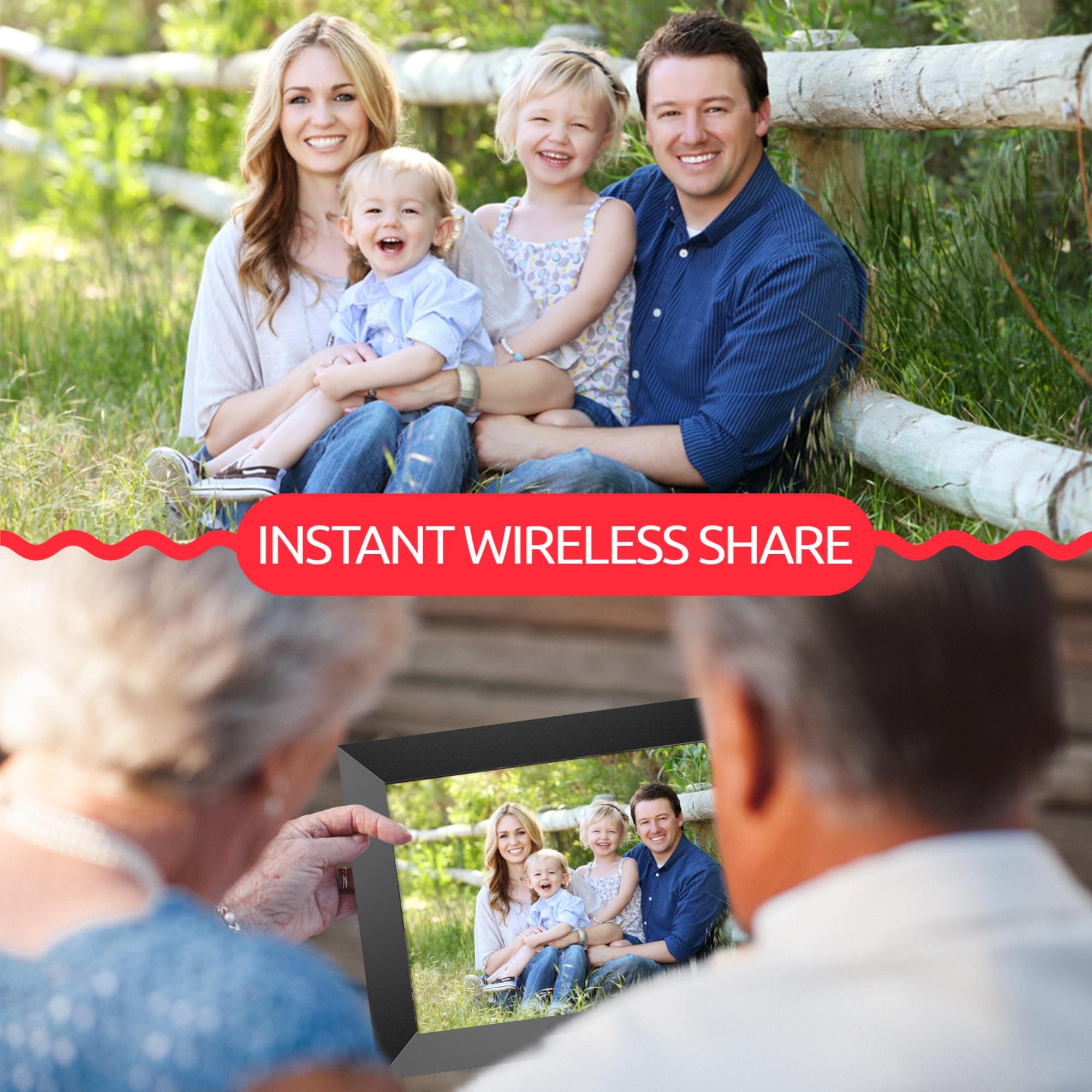 FRAMEO 10.1 inch Digital Photo Frame, 32GB WiFi Digital Frame, 1280x800 IPS LCD Touch Screen, Auto-Rotate, Wall Mounted, Easy Setup, Share Photos & Videos Instantly via Frameo App - Great Gift