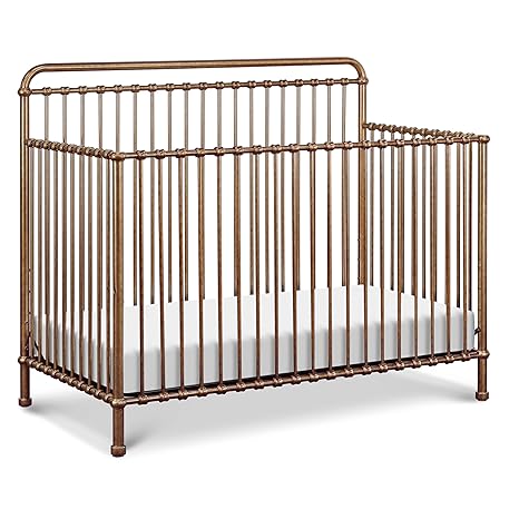 Winston 4-in-1 Convertible Metal Crib in Vintage Gold, Greenguard Gold Certified
