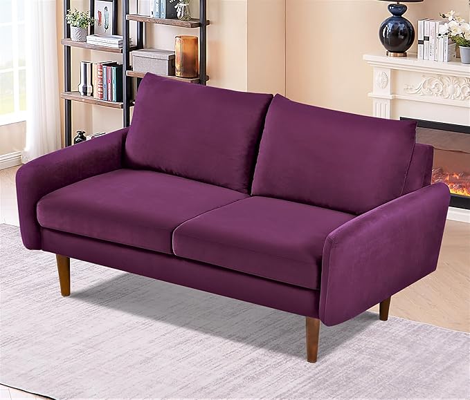 Kent Velvet Loveseat Sofa for Modern Living Rooms and Compact Spaces