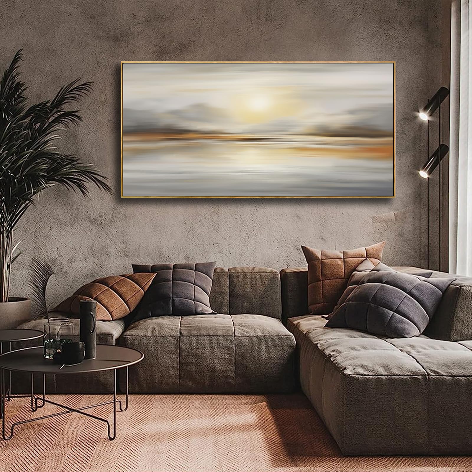 Framed Wall Art Abstract Seascape Canvas Printing Wall Decor Artwork for Living Room